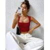 imageZeagoo Womens 2025 Sexy Square Neck Sleeveless Crop Tops Trendy Basic Ribbed Tank TopsRed