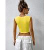 imageZeagoo Womens 2025 Sexy Square Neck Sleeveless Crop Tops Trendy Basic Ribbed Tank TopsYellow