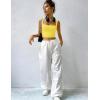 imageZeagoo Womens 2025 Sexy Square Neck Sleeveless Crop Tops Trendy Basic Ribbed Tank TopsYellow