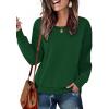 imageZeagoo Womens Casual Sweatshirts Crewneck Long Sleeve Fuzzy Fleece Jackets Side Slit Midweight Pullover Fall Fashion 202501green