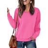 imageZeagoo Womens Casual Sweatshirts Crewneck Long Sleeve Fuzzy Fleece Jackets Side Slit Midweight Pullover Fall Fashion 202501hot Pink