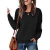 imageZeagoo Womens Casual Sweatshirts Crewneck Long Sleeve Fuzzy Fleece Jackets Side Slit Midweight Pullover Fall Fashion 2025Black