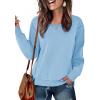 imageZeagoo Womens Casual Sweatshirts Crewneck Long Sleeve Fuzzy Fleece Jackets Side Slit Midweight Pullover Fall Fashion 2025Light Blue