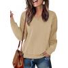 imageZeagoo Womens Casual Sweatshirts Crewneck Long Sleeve Fuzzy Fleece Jackets Side Slit Midweight Pullover Fall Fashion 2025Light Khaki 01