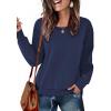 imageZeagoo Womens Casual Sweatshirts Crewneck Long Sleeve Fuzzy Fleece Jackets Side Slit Midweight Pullover Fall Fashion 2025Navy Blue 02