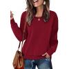 imageZeagoo Womens Casual Sweatshirts Crewneck Long Sleeve Fuzzy Fleece Jackets Side Slit Midweight Pullover Fall Fashion 2025Wine Red