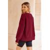 imageZeagoo Womens Casual Sweatshirts Crewneck Long Sleeve Fuzzy Fleece Jackets Side Slit Midweight Pullover Fall Fashion 2025Wine Red