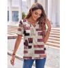 imageZeagoo Womens Summer Tops Casual Short Sleeve V Neck Shirts Business Dressy Work BlousesMulticolor 509