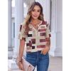 imageZeagoo Womens Summer Tops Casual Short Sleeve V Neck Shirts Business Dressy Work BlousesMulticolor 509