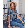 imageZeagoo Womens Summer Tops Casual Short Sleeve V Neck Shirts Business Dressy Work BlousesMulticolor 510