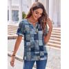 imageZeagoo Womens Summer Tops Casual Short Sleeve V Neck Shirts Business Dressy Work BlousesMulticolor 510