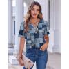 imageZeagoo Womens Summer Tops Casual Short Sleeve V Neck Shirts Business Dressy Work BlousesMulticolor 510
