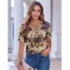 imageZeagoo Womens Summer Tops Casual Short Sleeve V Neck Shirts Business Dressy Work BlousesMulticolor 857