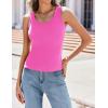 imageZeagoo Womens Tank Tops 2025 Scoop Neck Ribbed Sleeveless Top Casual Basic Slim Fitted Knit Cami Tee ShirtsHot Pink