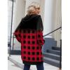 imageZeagoo Womens Zip Up Hoodies Long Sleeve Long Tunic Sweatshirts Oversized Fleece Casual 2025 Fall Jacket Coat with PocketGrid Print