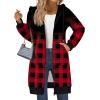 imageZeagoo Womens Zip Up Hoodies Long Sleeve Long Tunic Sweatshirts Oversized Fleece Casual 2025 Fall Jacket Coat with PocketGrid Print