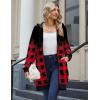 imageZeagoo Womens Zip Up Hoodies Long Sleeve Long Tunic Sweatshirts Oversized Fleece Casual 2025 Fall Jacket Coat with PocketGrid Print
