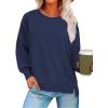 imageZeagoo Womens Casual Sweatshirts Crewneck Long Sleeve Fuzzy Fleece Jackets Side Slit Midweight Pullover Fall Fashion 2025Blue