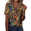 imageZeagoo Womens Summer Tops Casual Short Sleeve V Neck Shirts Business Dressy Work BlousesMulticolor 279