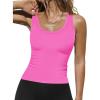 imageZeagoo Womens Tank Tops 2025 Scoop Neck Ribbed Sleeveless Top Casual Basic Slim Fitted Knit Cami Tee ShirtsHot Pink