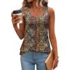 imageZeagoo Womens Tank Tops Flowy Loose Fit Scoop Neck Casual Summer Tops Curvy HemBoho Brown