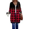 imageZeagoo Womens Zip Up Hoodies Long Sleeve Long Tunic Sweatshirts Oversized Fleece Casual 2025 Fall Jacket Coat with PocketGrid Print