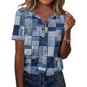imageZeagoo Womens Summer Tops Casual Short Sleeve V Neck Shirts Business Dressy Work BlousesMulticolor 510