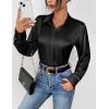 imageZeagoo Satin Blouses for Women Casual Long Sleeve Button Down Silk Shirts Dressy Business Work Tunic TopBlack