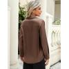 imageZeagoo Satin Blouses for Women Casual Long Sleeve Button Down Silk Shirts Dressy Business Work Tunic TopBrown