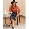 imageZeagoo Satin Blouses for Women Casual Long Sleeve Button Down Silk Shirts Dressy Business Work Tunic TopCaramel