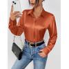 imageZeagoo Satin Blouses for Women Casual Long Sleeve Button Down Silk Shirts Dressy Business Work Tunic TopCaramel