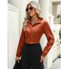 imageZeagoo Satin Blouses for Women Casual Long Sleeve Button Down Silk Shirts Dressy Business Work Tunic TopCaramel