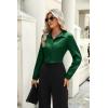 imageZeagoo Satin Blouses for Women Casual Long Sleeve Button Down Silk Shirts Dressy Business Work Tunic TopGreen