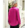imageZeagoo Satin Blouses for Women Casual Long Sleeve Button Down Silk Shirts Dressy Business Work Tunic TopHot Pink