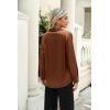 imageZeagoo Satin Blouses for Women Casual Long Sleeve Button Down Silk Shirts Dressy Business Work Tunic TopLight Brown