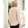 imageZeagoo Satin Blouses for Women Casual Long Sleeve Button Down Silk Shirts Dressy Business Work Tunic TopLight Khaki