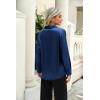 imageZeagoo Satin Blouses for Women Casual Long Sleeve Button Down Silk Shirts Dressy Business Work Tunic TopNavy Blue