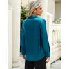 imageZeagoo Satin Blouses for Women Casual Long Sleeve Button Down Silk Shirts Dressy Business Work Tunic TopPeacock Blue