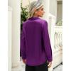 imageZeagoo Satin Blouses for Women Casual Long Sleeve Button Down Silk Shirts Dressy Business Work Tunic TopPurple