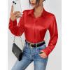 imageZeagoo Satin Blouses for Women Casual Long Sleeve Button Down Silk Shirts Dressy Business Work Tunic TopRed