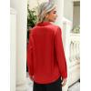 imageZeagoo Satin Blouses for Women Casual Long Sleeve Button Down Silk Shirts Dressy Business Work Tunic TopRed