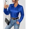 imageZeagoo Satin Blouses for Women Casual Long Sleeve Button Down Silk Shirts Dressy Business Work Tunic TopRoyal Blue