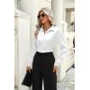 imageZeagoo Satin Blouses for Women Casual Long Sleeve Button Down Silk Shirts Dressy Business Work Tunic TopWhite