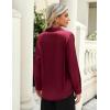 imageZeagoo Satin Blouses for Women Casual Long Sleeve Button Down Silk Shirts Dressy Business Work Tunic TopWine Red