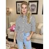 imageZeagoo Striped Button Down Shirts for Women Casual Loose Long Sleeve Shirts Business Work Tunic TopBlack