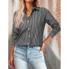 imageZeagoo Striped Button Down Shirts for Women Casual Loose Long Sleeve Shirts Business Work Tunic TopBlack2