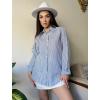 imageZeagoo Striped Button Down Shirts for Women Casual Loose Long Sleeve Shirts Business Work Tunic TopBlue