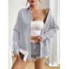 imageZeagoo Striped Button Down Shirts for Women Casual Loose Long Sleeve Shirts Business Work Tunic TopGrey