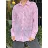 imageZeagoo Striped Button Down Shirts for Women Casual Loose Long Sleeve Shirts Business Work Tunic TopPink