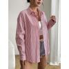 imageZeagoo Striped Button Down Shirts for Women Casual Loose Long Sleeve Shirts Business Work Tunic TopRed